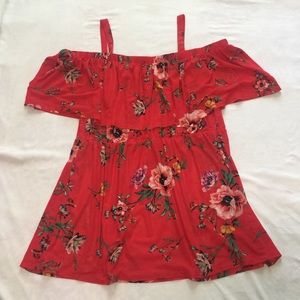 Red Flowy Floral Top